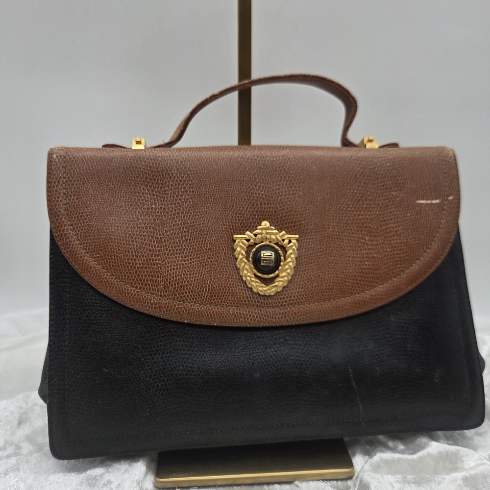 Givenchy Authentic Elegant Brown and Black Leather Handbag